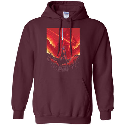 Film T-shirt Star Wars Last Jedi Rey Saber Reach Red Poster Maroon