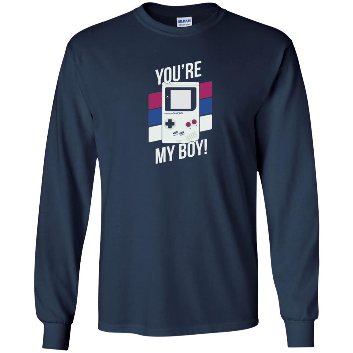 You_re My Boy Stripe Graphic Game Shirt For Boy Navy