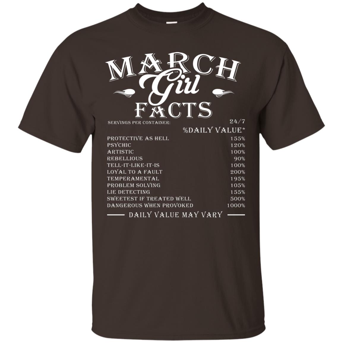 March Girl Facts Facts T-shirt Dark Chocolate