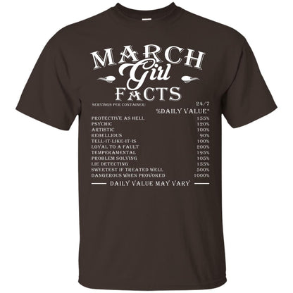 March Girl Facts Facts T-shirt Dark Chocolate