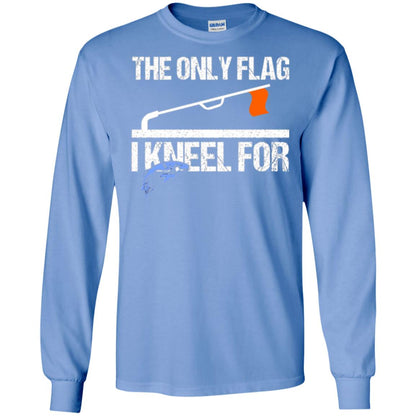 Fishing Lovers T-shirt The Only Flag I Kneel For Carolina Blue