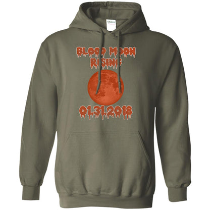 Blood Moon Rising Total Lunar Eclipse T-shirt Funny Lunar Eclipse Military Green