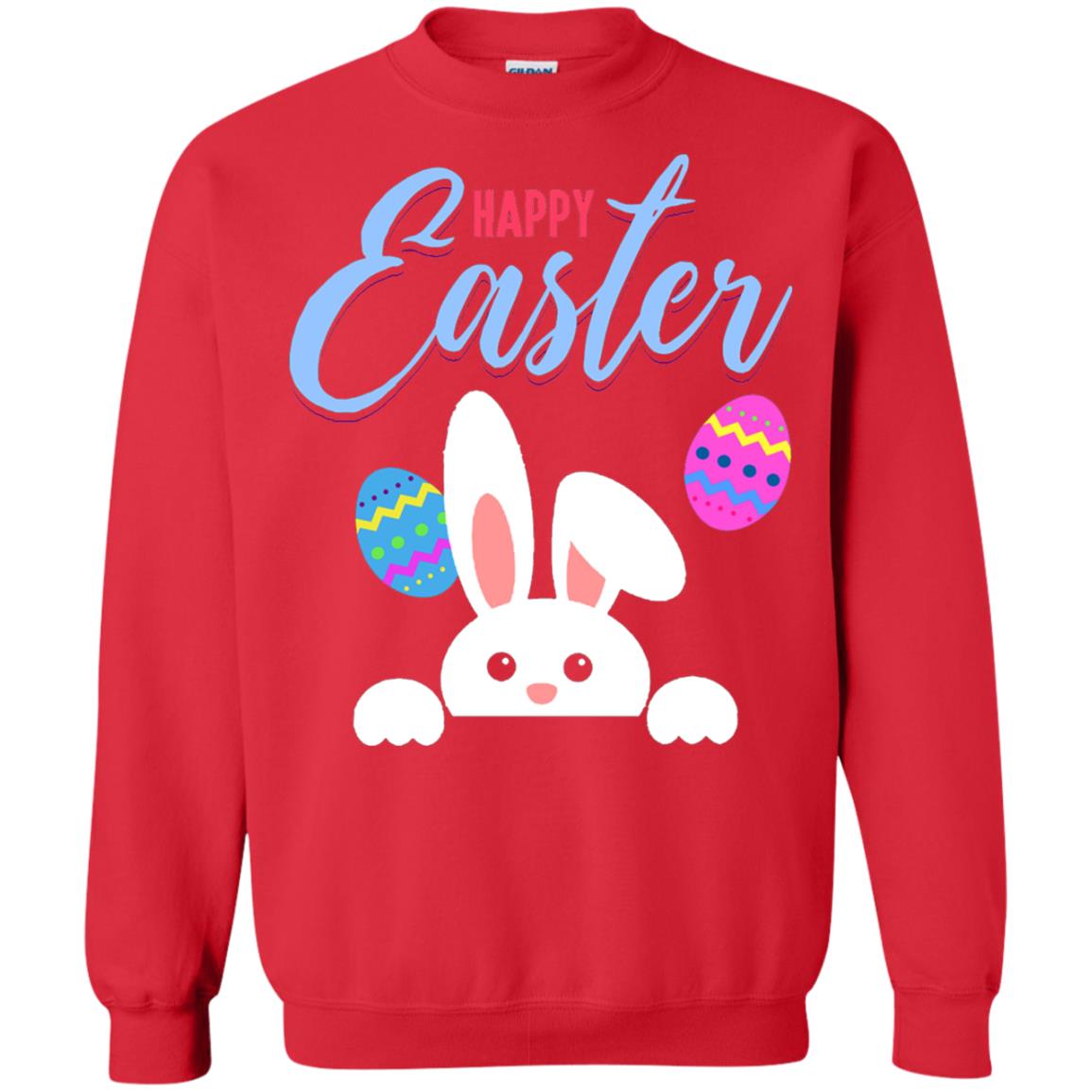 Emoji Bunny Egg Happy Easter Shirt Red