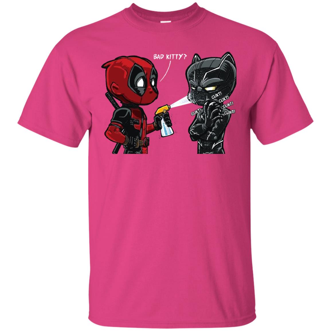 Deadpool Black Panther Bad Kitty Film Lover T-shirt Heliconia