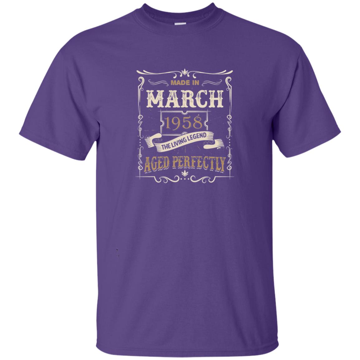 Made In March 1958 The Living Legend 60th Birthday T-shirt Purple