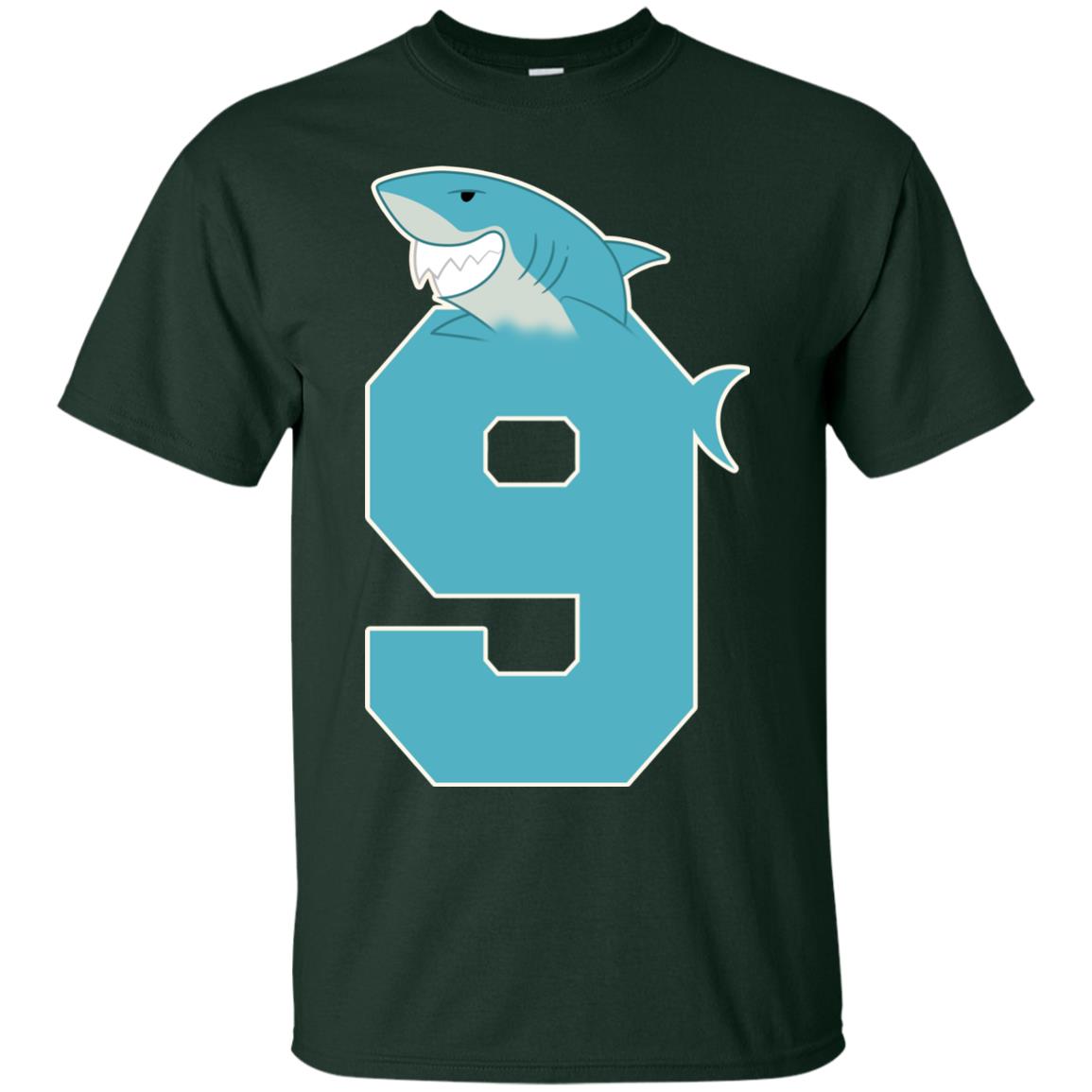9th Birthday Shark Party Shirt Forest