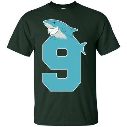 9th Birthday Shark Party Shirt Forest