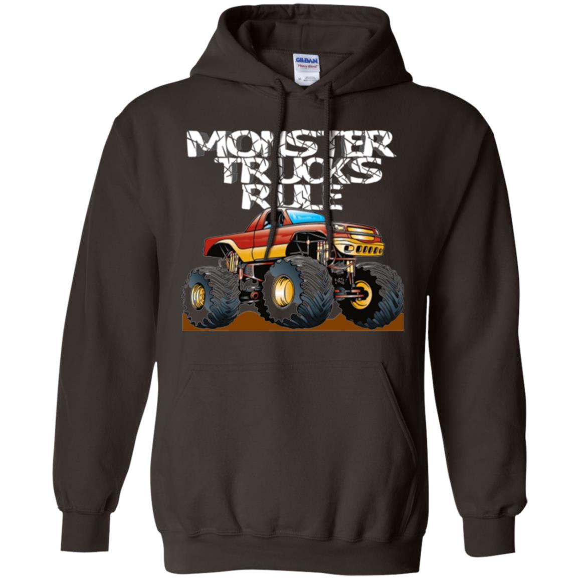 Monster Trucks Rule T-shirt Dark Chocolate