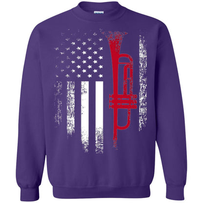 Trumpet Lovers T-shirt American Flag Purple