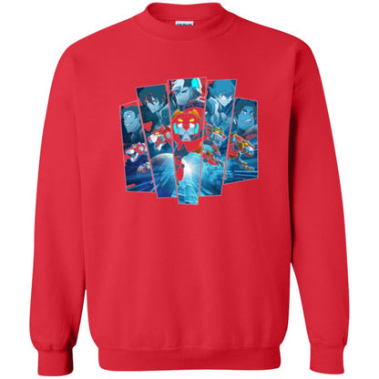 Voltron Legendary Defender 5 Lions In Blue Hue T-shirt Red