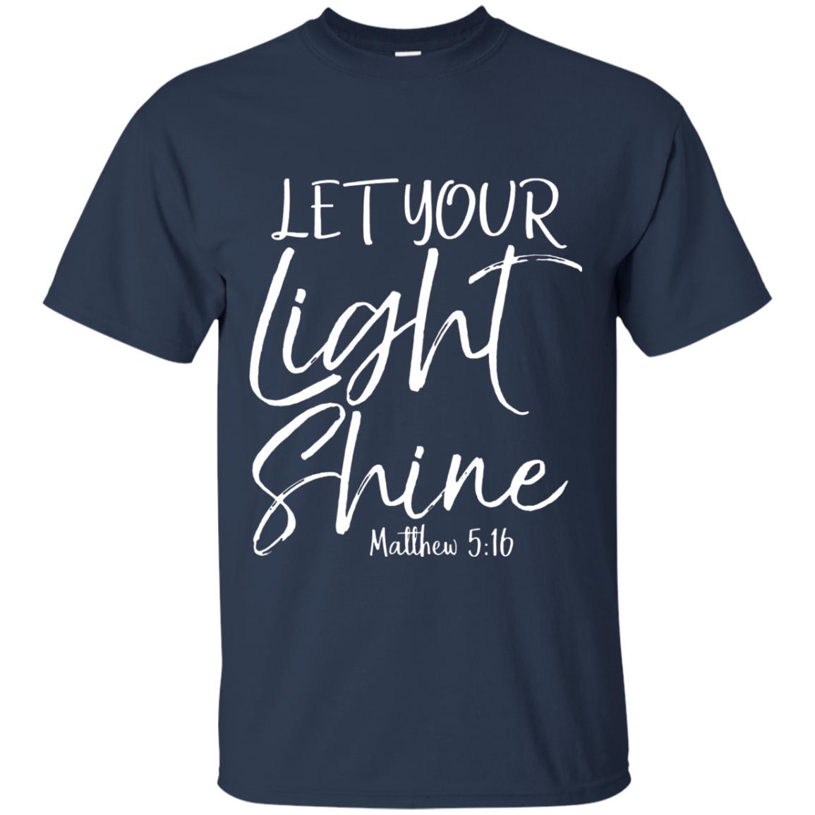 Let Your Light Shine Matthew 516 Vintage Bold Cool Christian T-shirt Navy