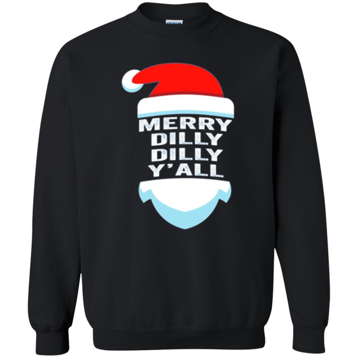 Christmas T-shirt Dilly Dilly Y_all Santa Claus Black