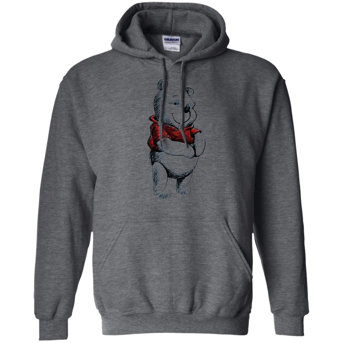 Sketch Of Winnie The Pooh Movie Lover T-shirt Dark Heather