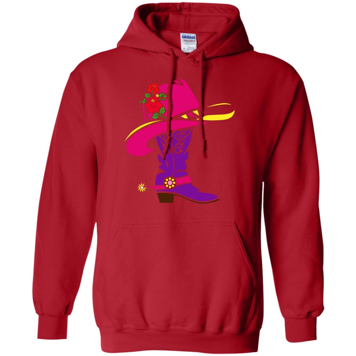 Cowgirl Boots With Hat T-shirt Red