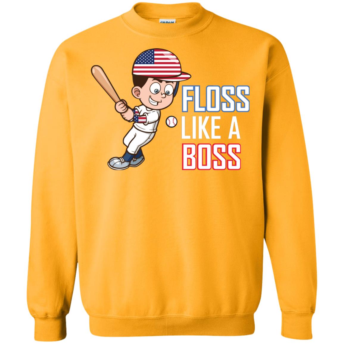 Floss Like A Boss Shirt For Baseball Players Gold