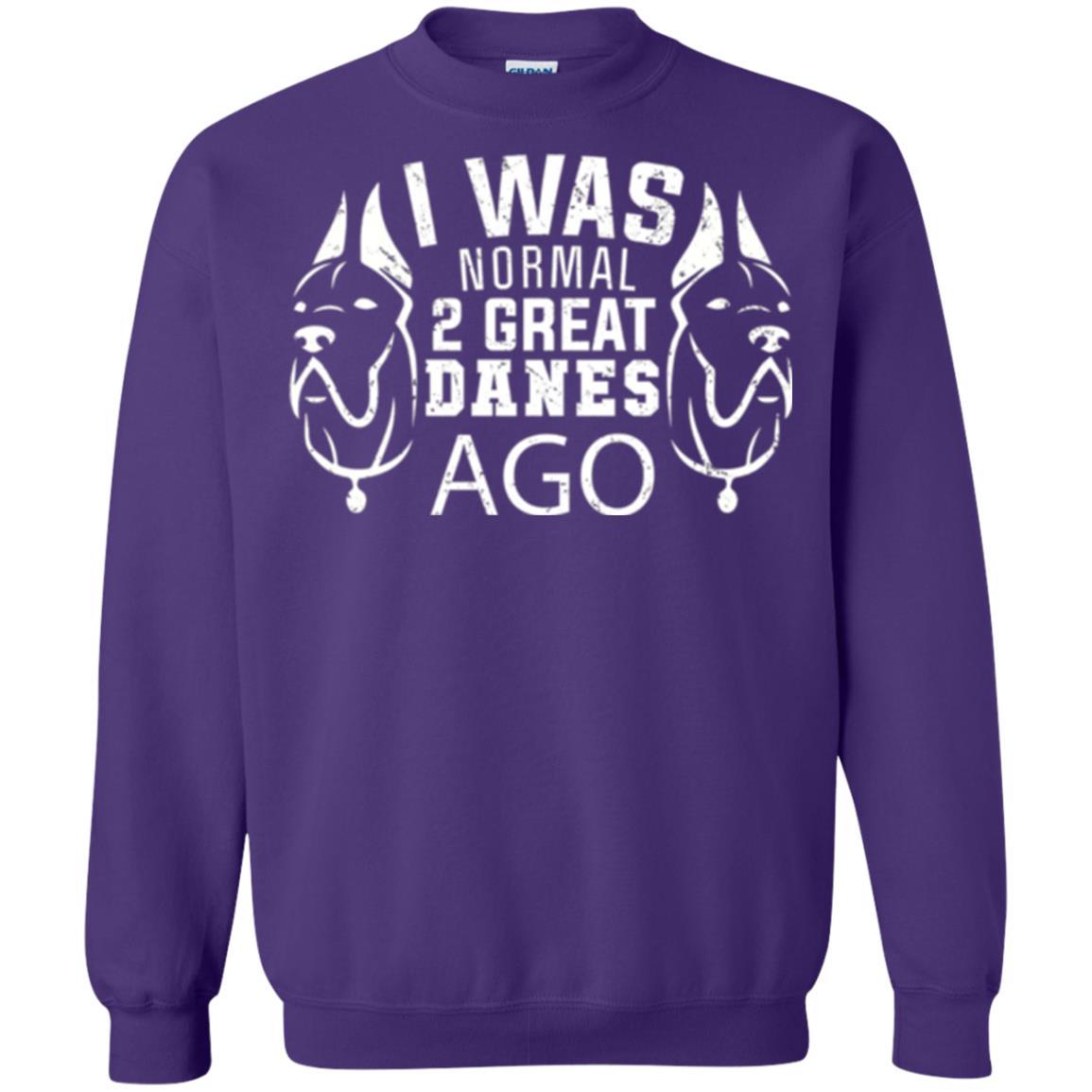 Dog Lover T-shirt I Was Normal 2 Great Danes Ago Purple