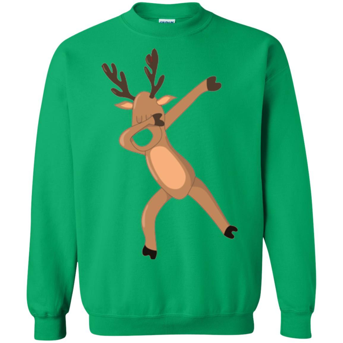 Christmas T-shirt Dabbing Reindeer Irish Green