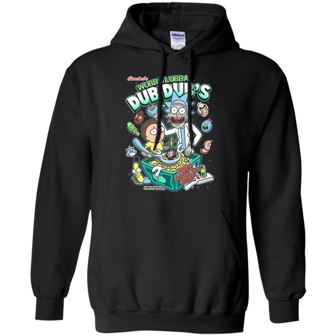 Movie T-shirt Wubba Luba Dub Dub_s Cereal Black