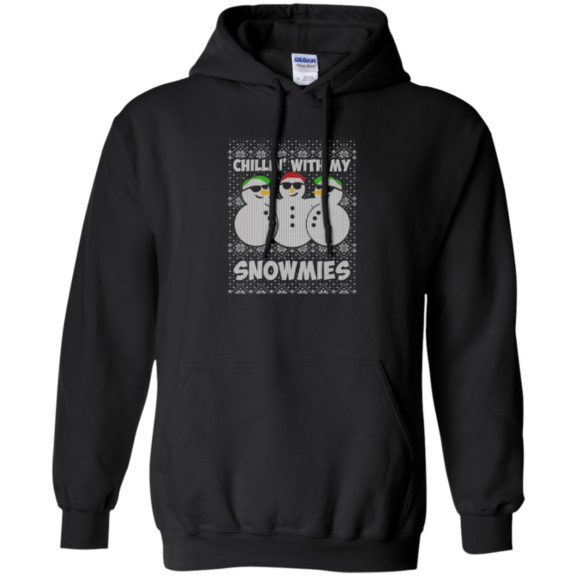 Christmas T-shirt Chillin With My Snowmies Black