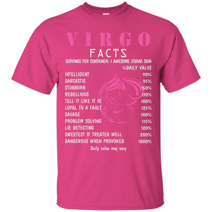 Virgo Facts 1 Awesome Zodiac Sign Gift Shirt For Virgo Horoscope Heliconia