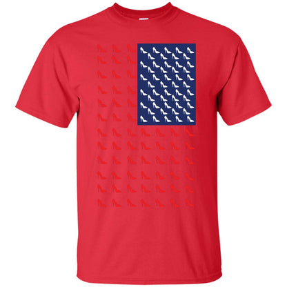 High Heels In Flag Of America T-shirt For Women Red