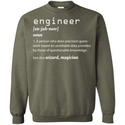 A Person Who Does Precision Guess Work Based On Engineer T-shirt Military Green
