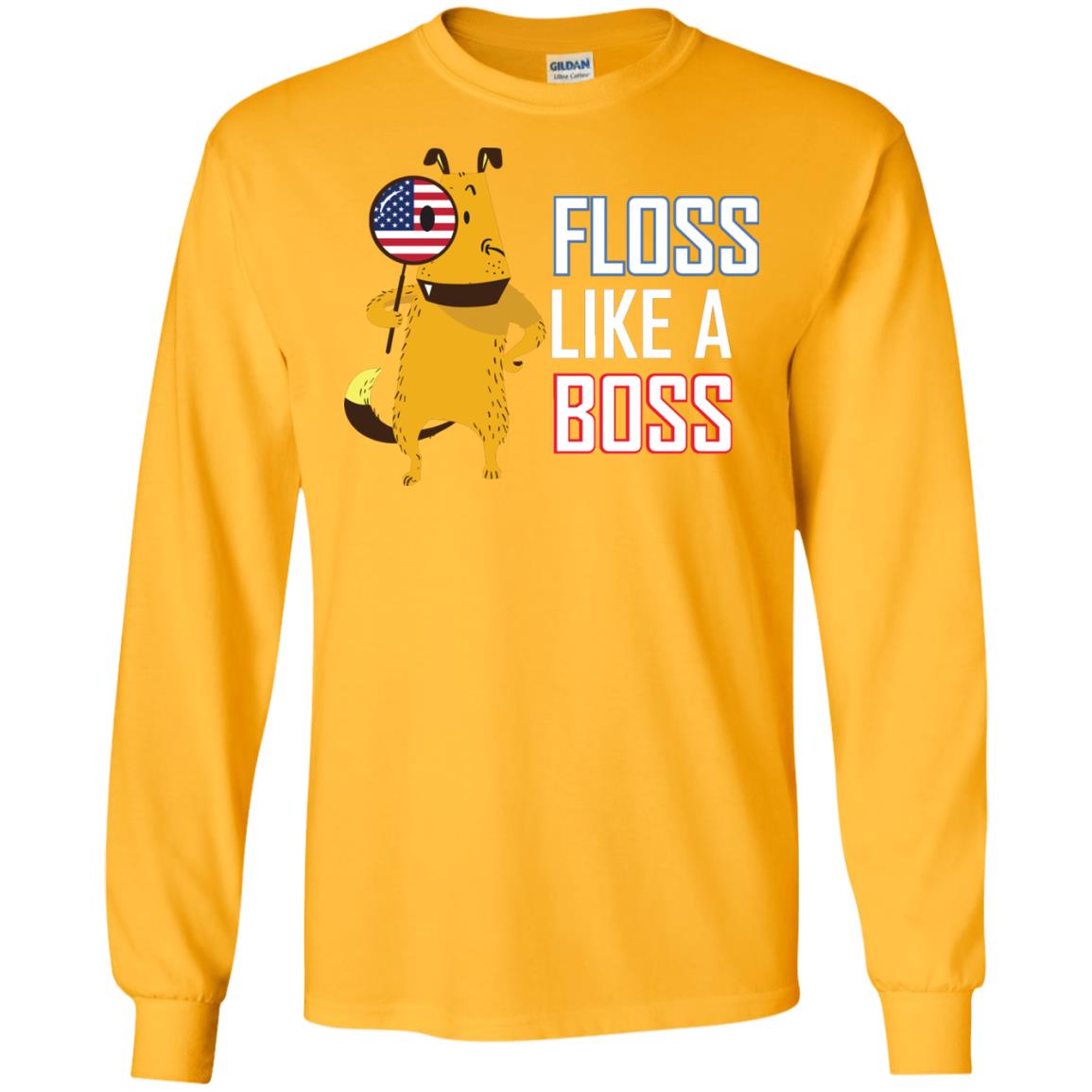 Floss Like A Boss Dog Shirt Gold