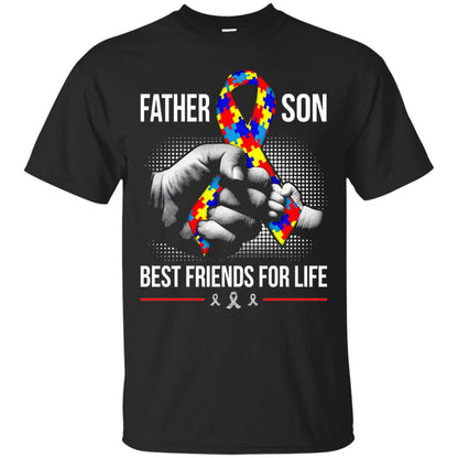 Father And Son Best Friends For Life Autism Awareness T-shirt Black