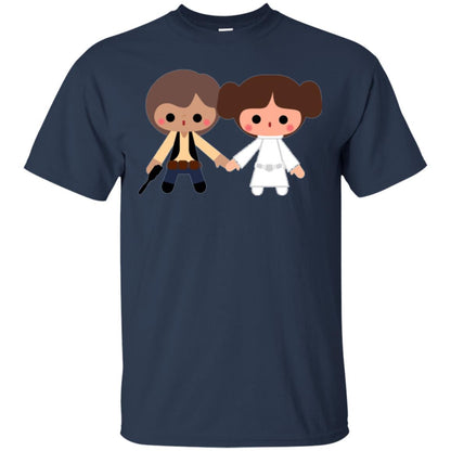 Cartoon T-shirt Han Solo Princess Leia Navy