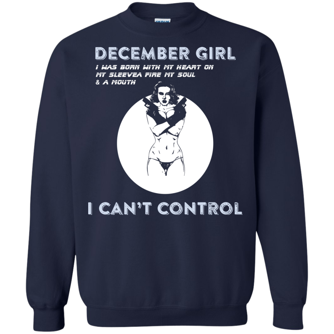 December Girl I Was Born With My Heart T-shirt Navy