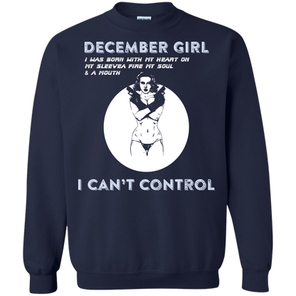December Girl I Was Born With My Heart T-shirt Navy