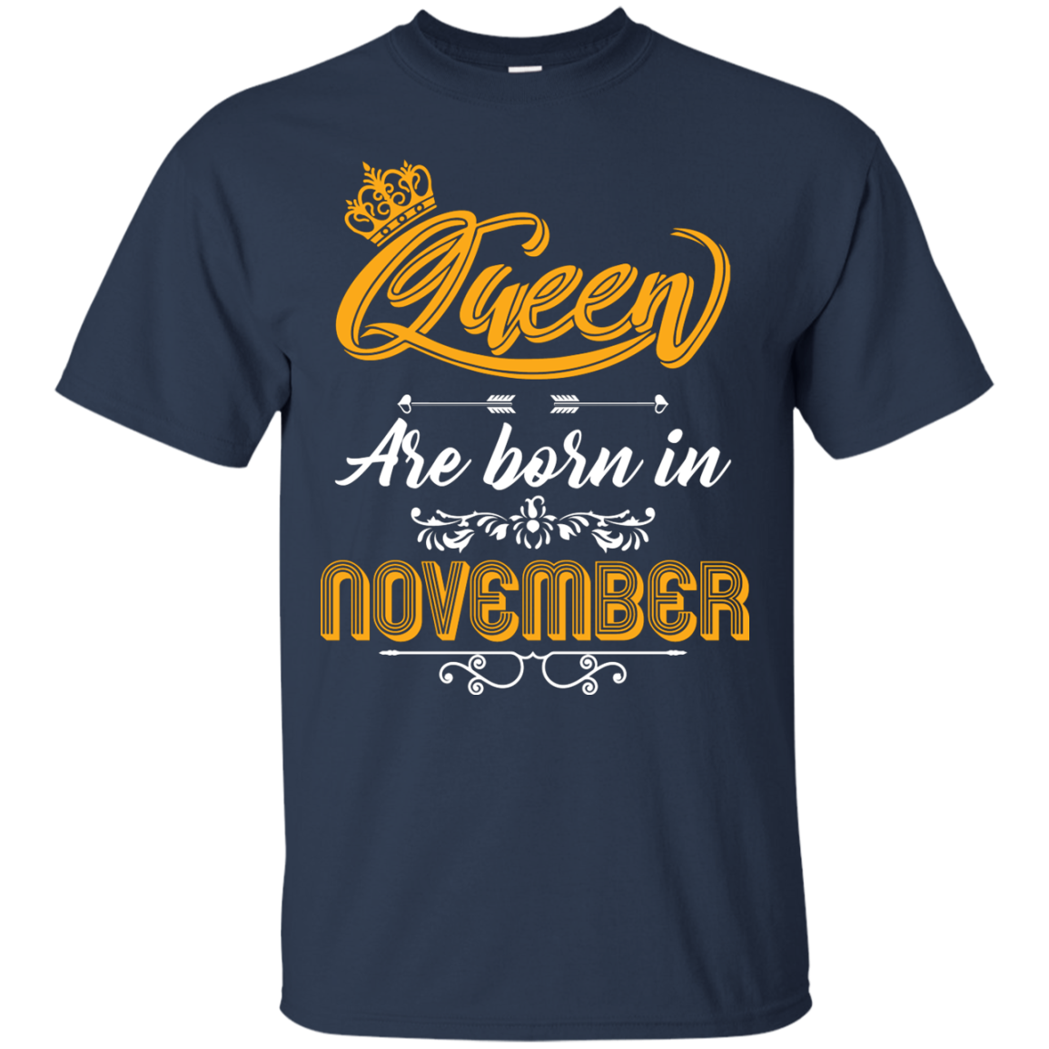 Brithday T-Shirt Queen Are Born In November Navy
