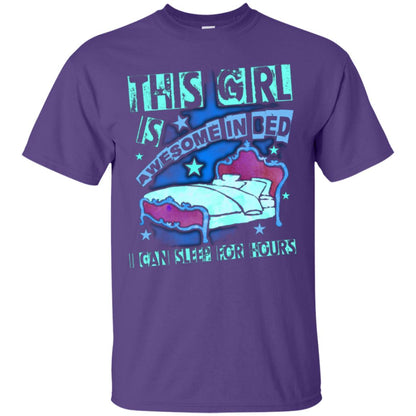 This Girl Is Awesome In Bed I Can Sleep For Hours T-shirt Purple