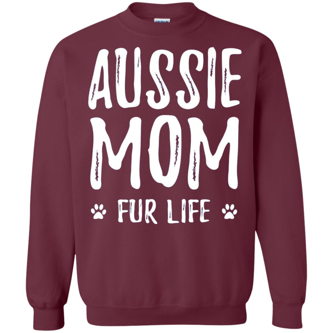 Aussie Mom Fur Life T-shirt Maroon