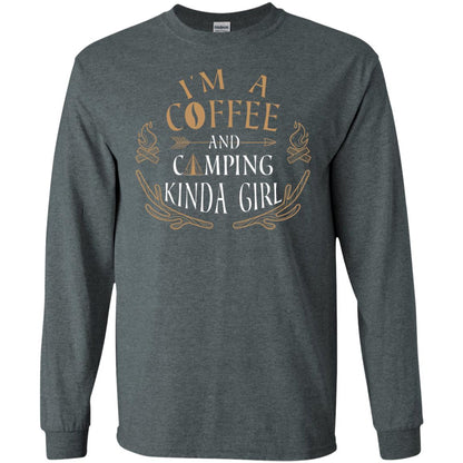 I'm A Coffee And Camping Kinda Girl Shirt Dark Heather
