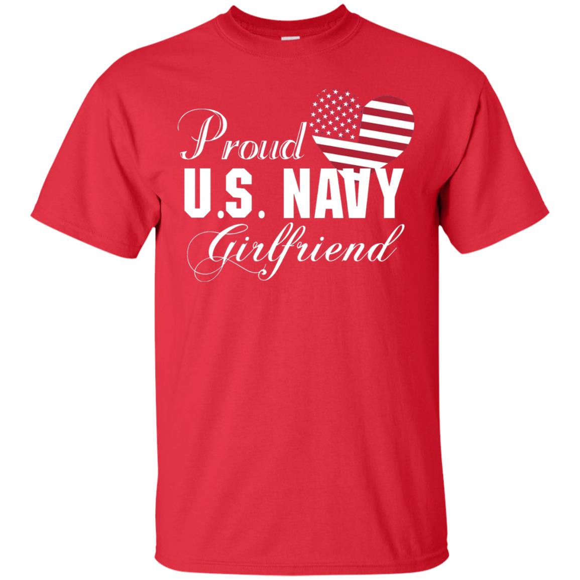 Pride U.s. Army Shirt Proud Navy Girlfriend Heart Red