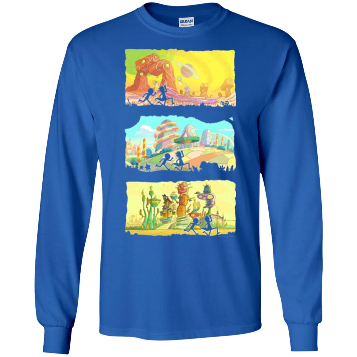 Movie T-shirt Running Silhouettes On Alien Land Royal