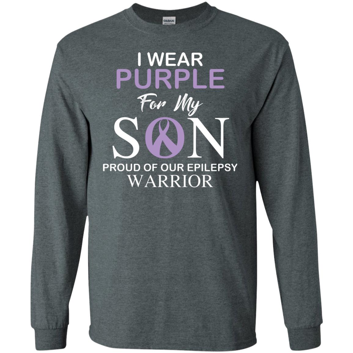 Epilepsy Warrior T-shirt I Wear Purple For My Son Proud Of Our Epilepsy Warrior Dark Heather
