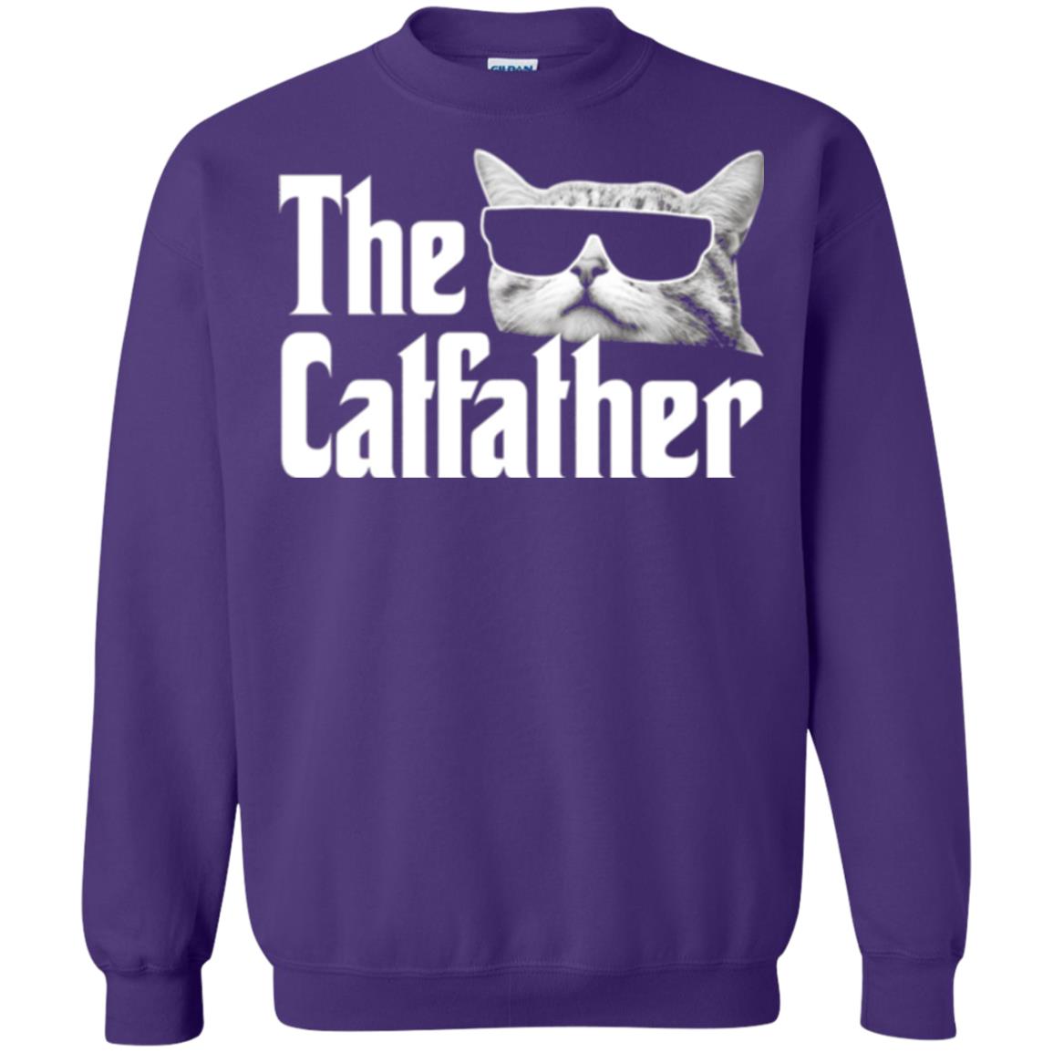 Funny Gift Shirt For Cat Daddy The Catfather T-shirt Purple