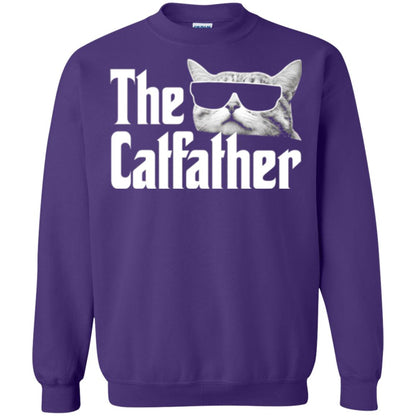 Funny Gift Shirt For Cat Daddy The Catfather T-shirt Purple
