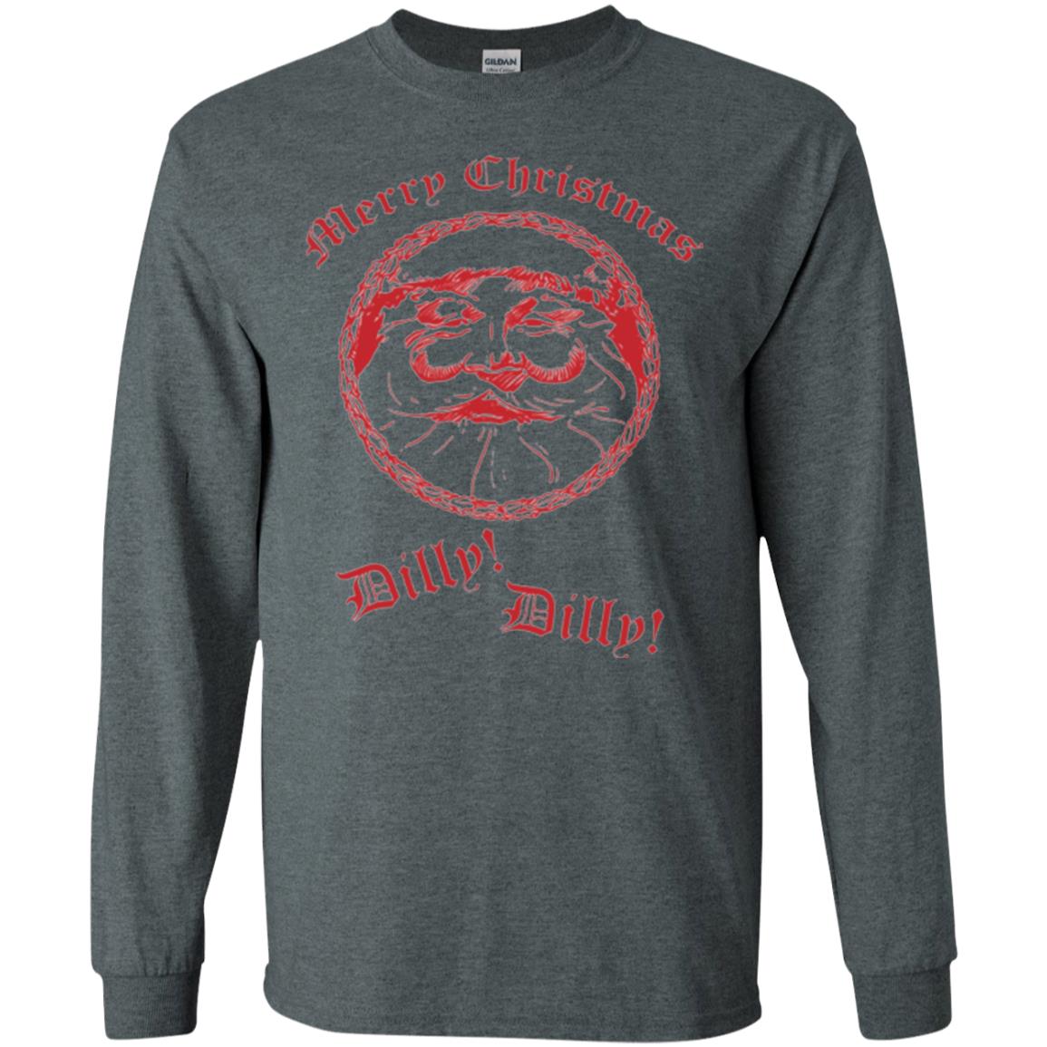 Christmas T-shirt Santa Merry Christmas Dilly Dilly Dark Heather