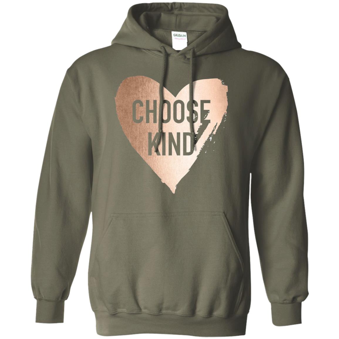 Choose Kind Anti Bullying Rose Gold T-shirt Military Green