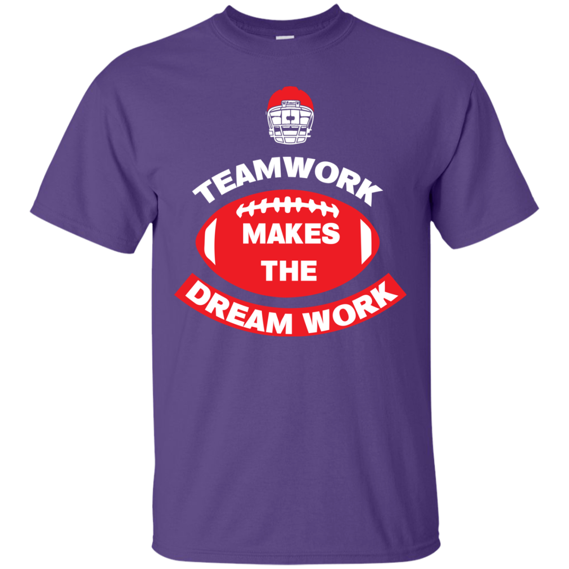 Football T-shirt TeamWork Makes The Dreamwork Purple