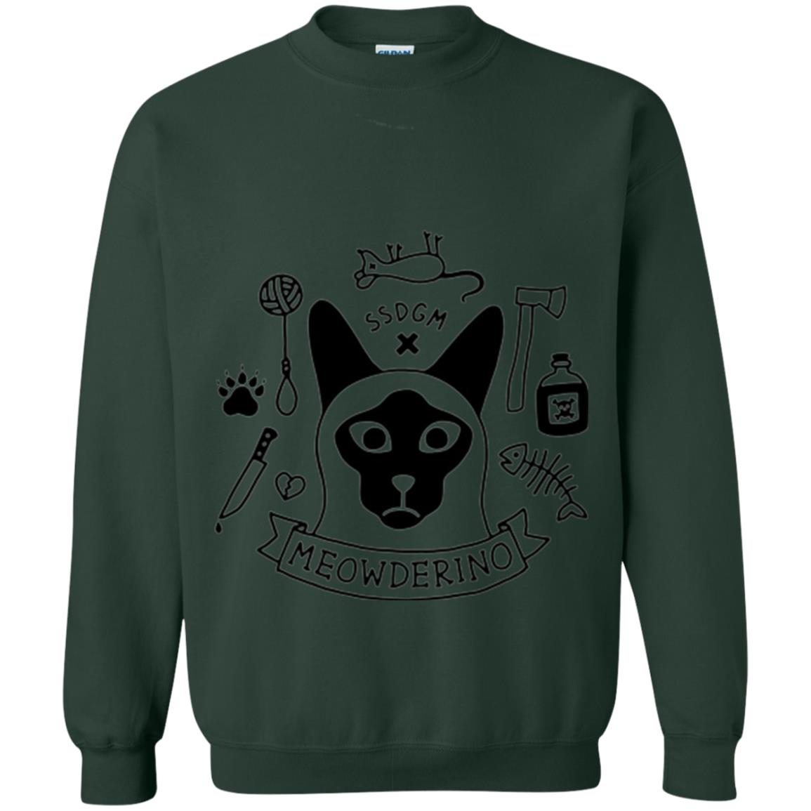 Meowderino T-shirt True Crime Cat Forest Green