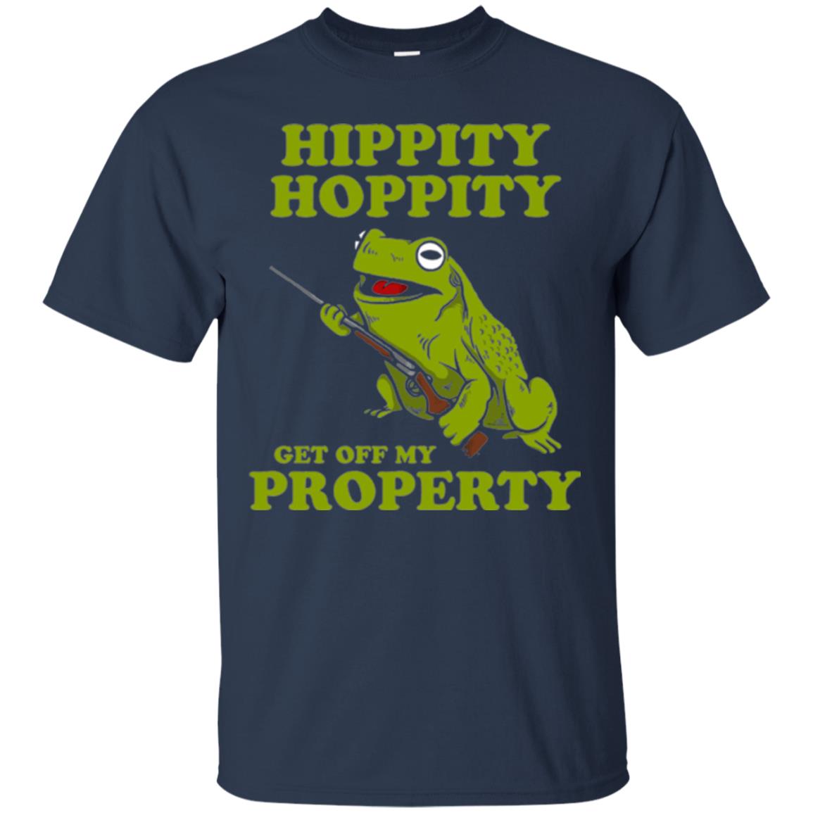 Frog Lover T-shirt Hippity Hoppity Get Off My Property Navy