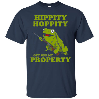 Frog Lover T-shirt Hippity Hoppity Get Off My Property Navy