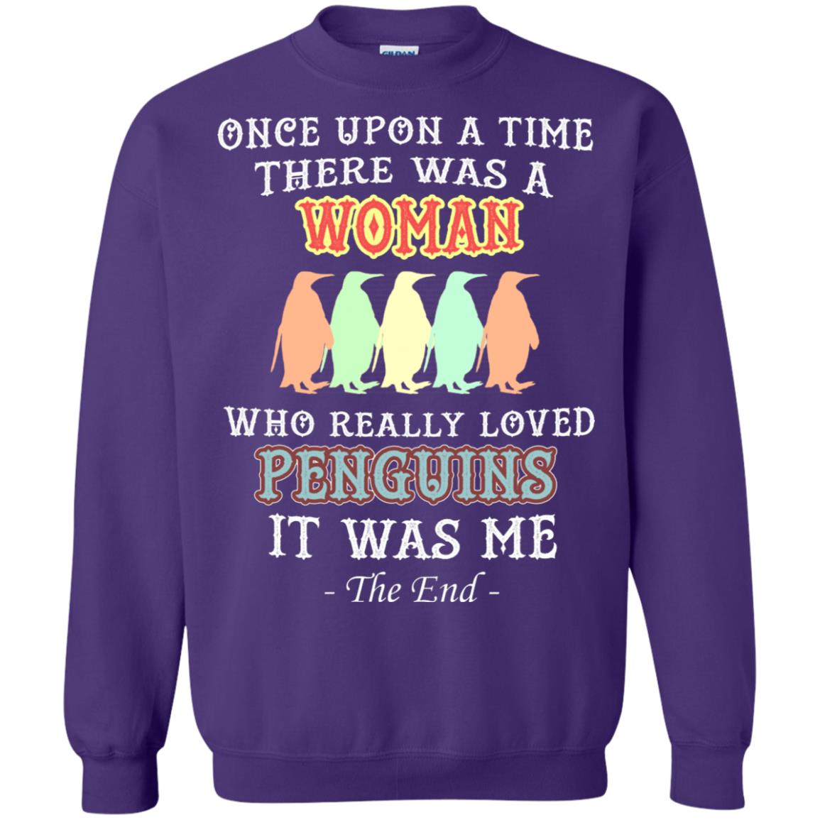 There Was A Woman Who Really Loved Penguins It Was Me Shirt Purple