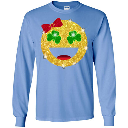 Happy Gold Blink Emoji Saint Patrick's Day T-shirt Carolina Blue