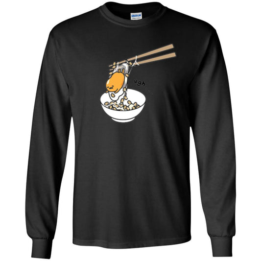 Cartoon T-shirt Gudetama Chopsticks Black