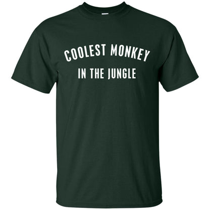 Monkey T-shirt Coolest Monkey In The Jungle Forest Green